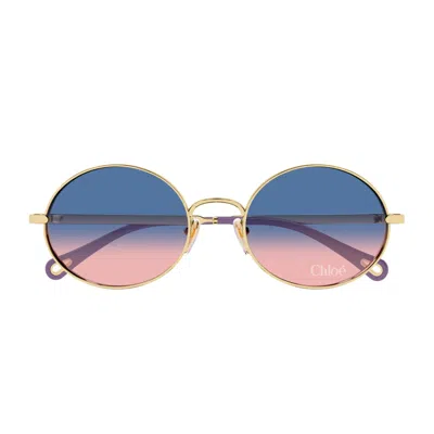 Chloé Ch0326s Aly Linea  003 Gold Blue Sunglasses