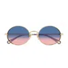 Chloé Ch0326s Aly Linea  003 Gold Blue Sunglasses In Multi
