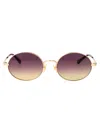 Chloé Gold-gold-violet Metal Sunglasses In Multi