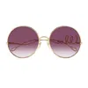 Chloé Iconic Round Metal Sunglasses In Gold