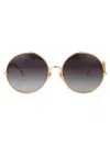 Chloé Chloe Round Sunglasses Ch0329 S 001 In Gold