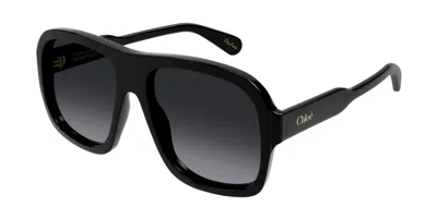 Chloé Ch0331s 001 Occhiali Da Sole Neri Per Donna In Black