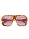 Chloé Gayia Acetate Semi-shield Sunglasses In Brown