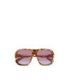 Chloé Gayia Acetate Semi-shield Sunglasses In Brown