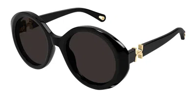 Chloé Ch0332s 001 Occhiali Da Sole Neri Per Donna In Black