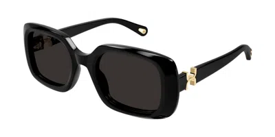 Chloé Ch0333s 001 Occhiali Da Sole Neri Per Donna In Black