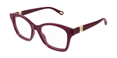 Chloé Ch0334o 010 Occhiali Da Vista Borgogna Per Donna (solo Montatura) In Burgundy