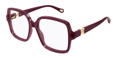 Chloé Ch0335o 005 Women's Glasses Burgundy Size 54 - Free Lenses - Blue Light Block Available In Brown