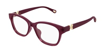 Chloé Ch0336oa Asian Fit 005 Women's Glasses Burgundy Size 53 - Free Lenses - Blue Light Block Available