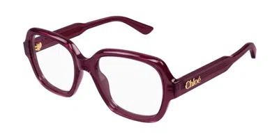 Chloé Ch0341o 005 Women's Glasses Burgundy Size 53 - Free Lenses - Blue Light Block Available In Brown