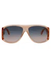 Chloé Orange-orange-grey Recycled Acetate Sunglasses In Multi