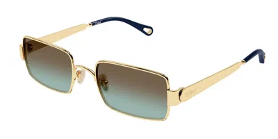 Chloé Ch0354s 003 Women's Sunglasses Gold Size 53 In Green