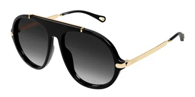 Chloé Ch0357s 001 Women's Sunglasses Black Size 58