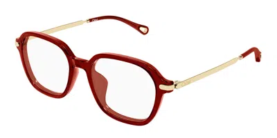 Chloé Ch0361oa Asian Fit 004 Women's Glasses Burgundy Size 52 - Free Lenses - Blue Light Block Available In Pink