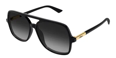 Chloé Ch0364s 001 Women's Sunglasses Black Size 57