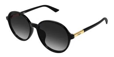 Chloé Ch0365sk Asian Fit 001 Women's Sunglasses Black Size 57