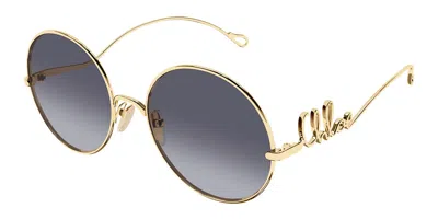 Chloé Ch0372s 004 Women's Sunglasses Gold Size 56 In Pink