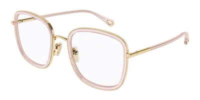Chloé Ch0373o 005 Women's Glasses Gold Size 53 - Free Lenses - Blue Light Block Available In Pink