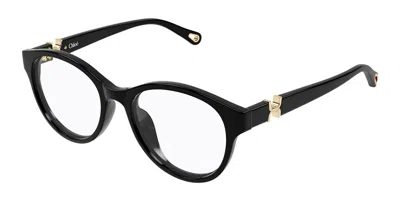 Chloé Ch0376oa Asian Fit 001 Women's Glasses Black Size 53 - Free Lenses - Blue Light Block Available In Pattern