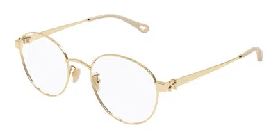 Chloé Ch0377oa Asian Fit 001 Women's Glasses Gold Size 52 - Free Lenses - Blue Light Block Available In Gray