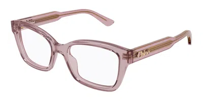 Chloé Ch0380o 004 Women's Glasses Pink Size 51 - Free Lenses - Blue Light Block Available In Metallic