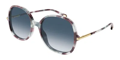 Chloé Ch0383s 001 Occhiali Da Sole Tartarugatishell Per Donna In Red