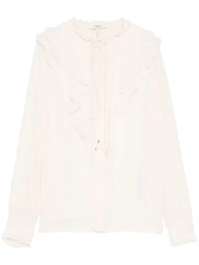 CHLOÉ SHIRT CLASSIC BY CHLOE,CH25SHT24335 115 DUSTY WHITE