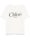 Chloé White Crewneck T-shirt With Logo Print On The Front In Cotton Woman In White