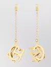 Chloé Chain And Charm Dangling Letters Earrings In Gold