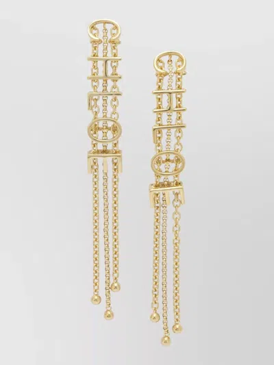 Chloé Chain Belt Inspired Mini Drop Earrings In Gold