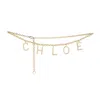 Chloé Metallic Double Chain Belt In Neutral