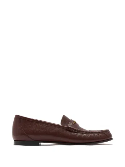Chloé Chain-detail Loafers In Brown