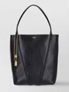 Chloé Chain Detail Textured Finish Tote Bags In Black