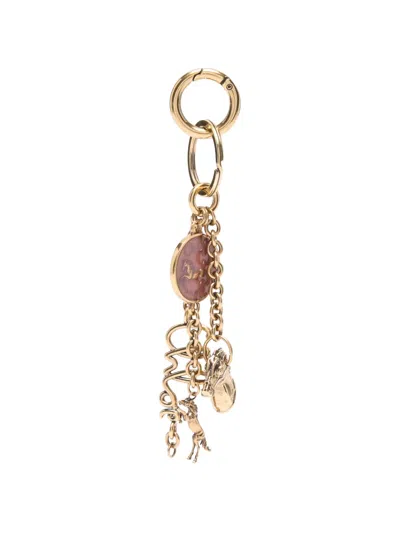 Chloé Chain-detial Horse Keyring In Multi