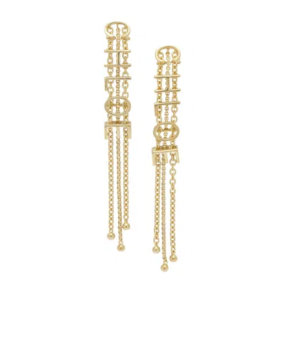 Chloé Chain Belt Inspired Mini Drop Earrings In Gold