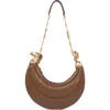 Chloé Chain Horse Leather Hobo Bag In Dark Khaki 20v