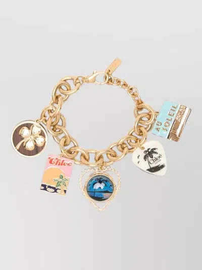 Chloé Chain Link Bracelet Charm Pendant Design In Gold