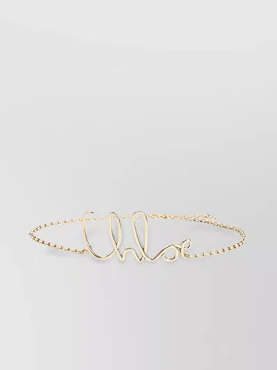 Chloé Chain Link Bracelet Gold-tone Finish In White