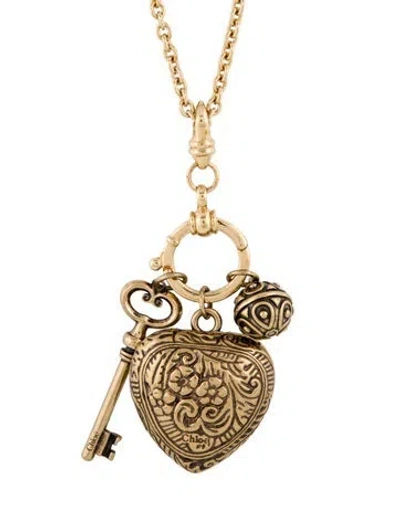 Pre-owned Chloé Chain Link Château Treasures Charm Pendant Necklace, 32" In Multi