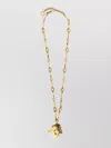 Chloé Chain Link Necklace And Horse Head Pendant In Gold