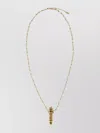 Chloé Chain Link Necklace Engraved Pendant Detail In Gold