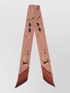 Chloé Chain Print Padlock Detail Rectangular Tie In Brown
