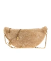 Chloé Mini Icons Genuine Shearling Half Moon Crossbody Bag In Neutral
