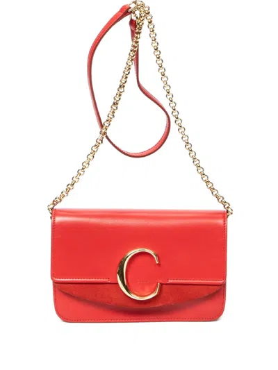 Pre-owned Chloé Chain-strap Shoulder Bag In Red