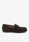 Chloé Chain Suede Loafers In Brown