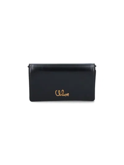 CHLOÉ CHLOÉ CHAIN WALLET "ICONIC" – BLACK