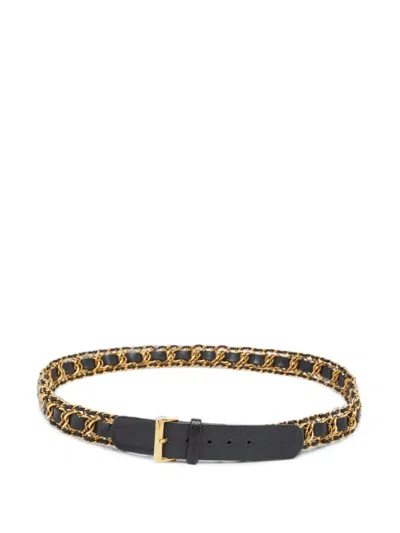 Pre-owned Chloé Chain-link Buckle Belt In Black