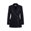 Chloé Double-breasted Wool Jacket With Structured Shoulders In Black