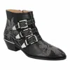 Chloé Black Nappa Leather Susanna Ankle Boots In Beige