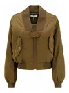 Chloé Brown Polyester Blend Bomber Jacket In Brown
